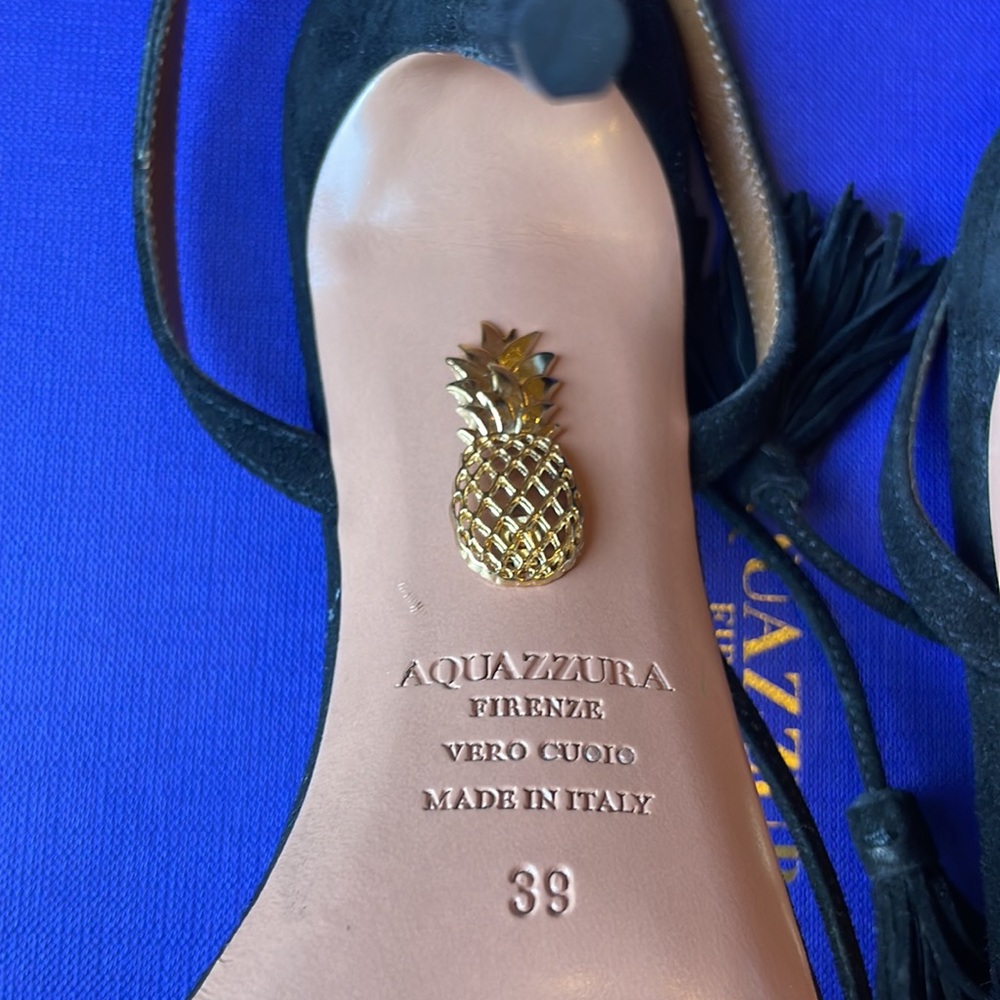 Aquazzura sandals Wild thing 105 sued black. Size 39 new - Picture 6 of 11